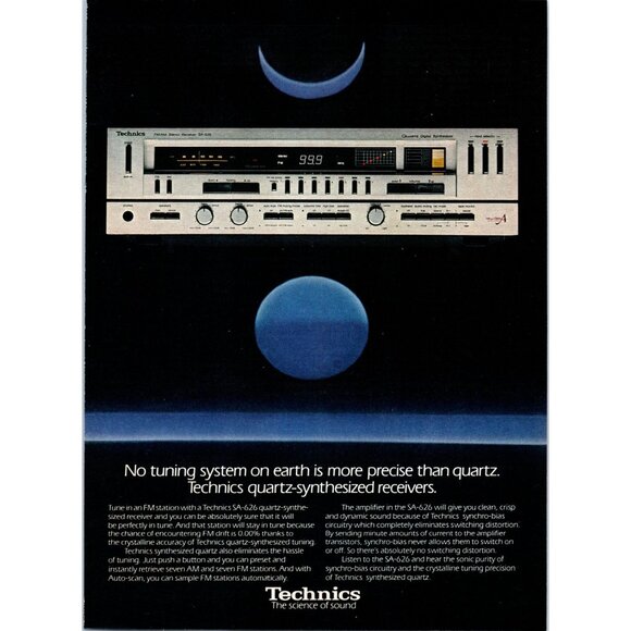 1981 Technics SA-626 Stereo Receiver Vintage Print Ad Audiophile Wall Art 80s - Picture 1 of 2